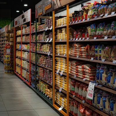 retail-industry gôndola de um super mercado